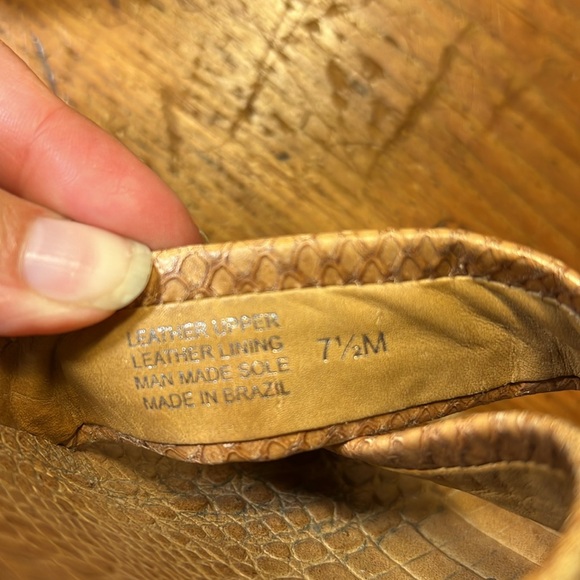 Tory Burch Snake/Python Print Cork Bed Leather Wedges Size 7.5 - Picture 8 of 8